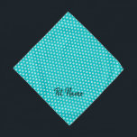 Teal Blue Polka Dots Personalized Dog Bandana<br><div class="desc">The palest of blues in a polka dot pattern,  over a teal canvas,  personalized with your pet's name. The text style,  size and color can be changed,  by using the edit menu. Add your pet's name by following the "Personalize this template" link.</div>