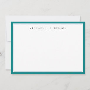 Teal Blue Professional Correspondence Note Card