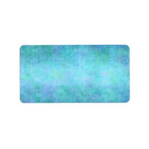 Teal Blue, Purple, Aqua, and Violet Watercolor Label