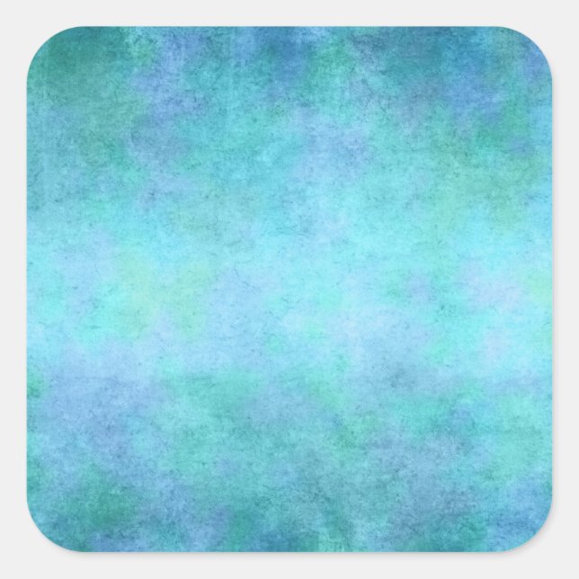 Teal Blue, Purple, Aqua, and Violet Watercolor Square Sticker (Front)