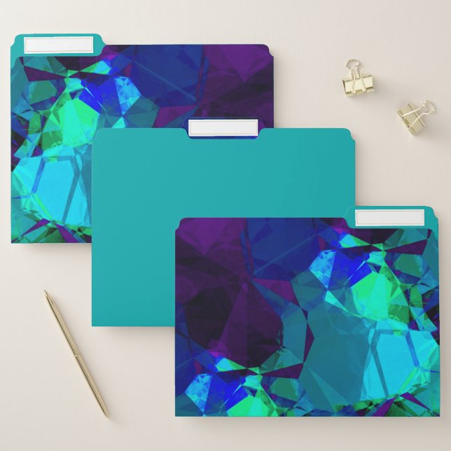 Teal Blue & Purple | Artistic Color Block File Folder (Set)