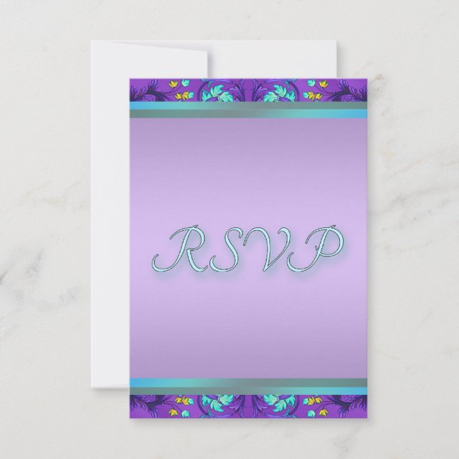 Teal Blue Purple RSVP Template (Front)