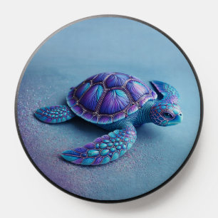 `Teal Blue Purple Sea Turtle - turtles lover PopSocket