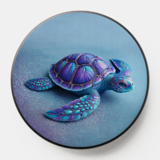 `Teal Blue Purple Sea Turtle - turtles lover PopSocket