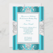 Teal Blue Quinceanera 15th Birthday Party Tiara Invitation (Back)