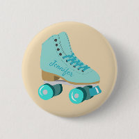 Teal Blue Retro Quad Roller Skate Personalized