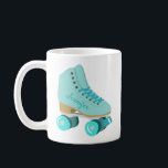 Teal Blue Retro Quad Roller Skate Personalized Coffee Mug<br><div class="desc">Show them how you roll! This custom coffee mug features a realistic style illustration of a classic quad roller skate in teal. It's ready to be personalized with a name in coordinating script lettering on the side of the skate. Makes a great gift for anyone who loves roller skating or...</div>