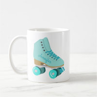 Teal Blue Retro Quad Roller Skate Personalized