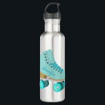 Teal Blue Retro Quad Roller Skate Personalized Stainless Steel Water Bottle<br><div class="desc">Show them how you roll! This custom water bottle features a realistic style illustration of a classic quad roller skate in teal. It's ready to be personalized with a name in coordinating script lettering on the side of the skate. Makes a great gift for anyone who loves roller skating or...</div>