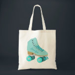 Teal Blue Retro Quad Roller Skate Personalized Tote Bag<br><div class="desc">Show them how you roll! This custom tote bag features a realistic style illustration of a classic quad roller skate in teal. It's ready to be personalized with a name in coordinating script lettering on the side of the skate. Makes a great gift for anyone who loves roller skating or...</div>