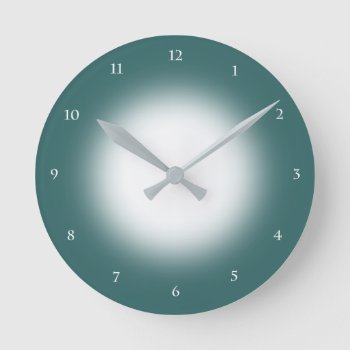 Teal Blue Round Clock by Youbeaut at Zazzle