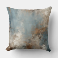 Teal Blue Rusty Brown Abstract