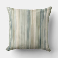 Teal Blue Sage Green Cream Distressed Stripe