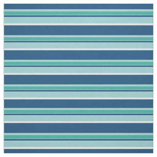 Teal Blue Seafoam Green Stripes Pattern Fabric