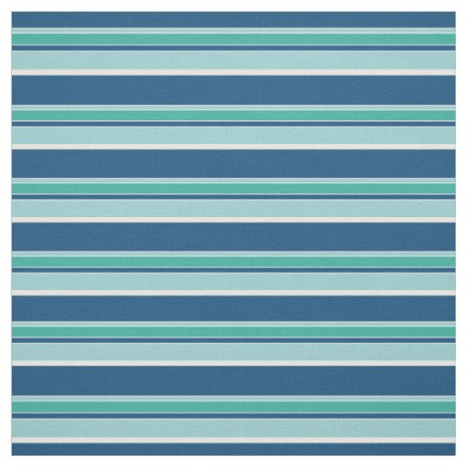Teal Blue Seafoam Green Stripes Pattern Fabric