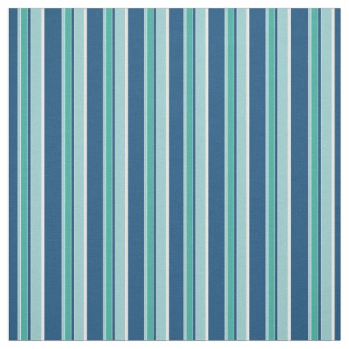 Teal Blue Seafoam Green Stripes Pattern Fabric
