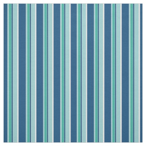 Teal Blue Seafoam Green Stripes Pattern Fabric
