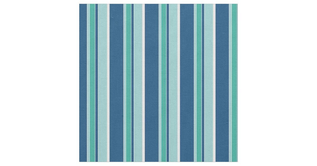 Teal Blue Seafoam Green Stripes Pattern Fabric Zazzle