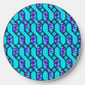 Teal Blue Shim Shim Pattern Wireless Charger (Front)