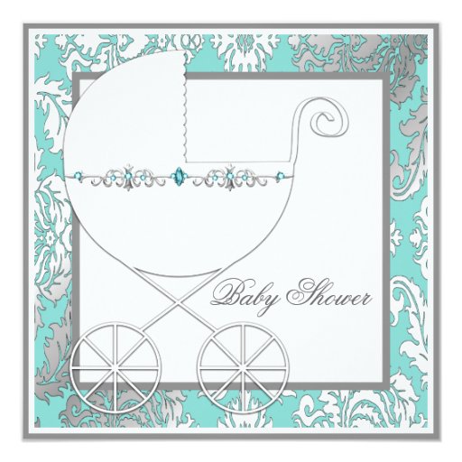 Blue And Silver Baby Shower Invitations 8