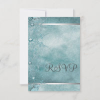 Teal Blue Snowflake Christian Christmas Party RSVP Invitation