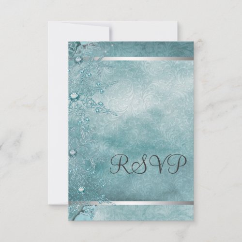 Teal Blue Snowflake Christian Christmas Party RSVP Invitation
