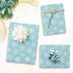 Teal Blue Snowflakes Pattern Christmas Wrapping Paper Sheets<br><div class="desc">Wrap your Christmas gifts with these coastal aqua teal blue wrapping paper sheets that feature snowflakes patterns.</div>