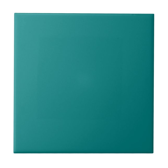 Teal Blue Solid Color | Classic | Elegant Ceramic Tile (Front)