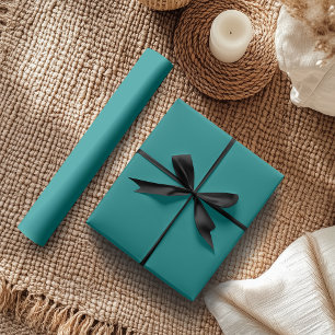 Teal Blue Solid Color Classic Elegant Wrapping Paper