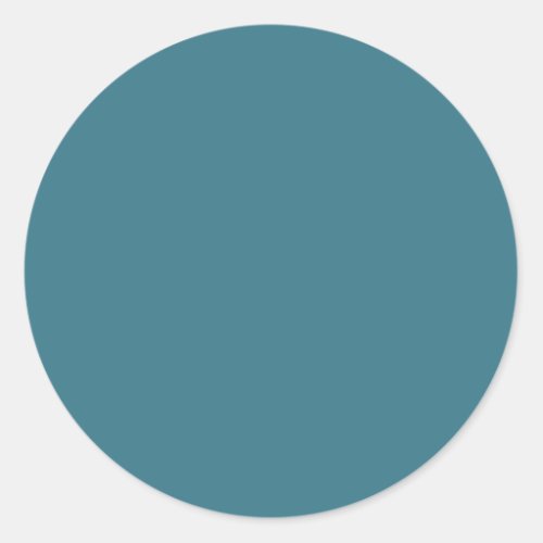 Teal Blue Solid Color Classic Round Sticker