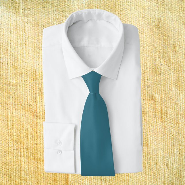 Teal Blue Solid Color Neck Tie (Creator Uploaded)