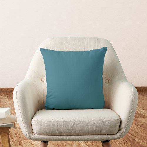 Teal Blue Solid Color Throw Pillow