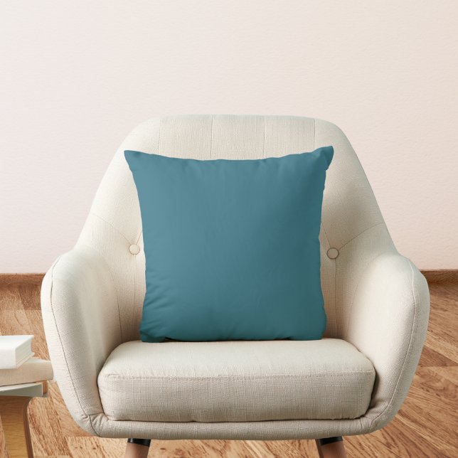 Teal Blue Solid Color Throw Pillow (Creator Uploaded)