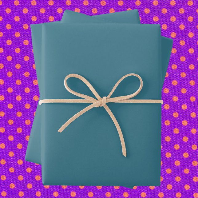 Teal Blue Solid Color Wrapping Paper Sheets (Creator Uploaded)