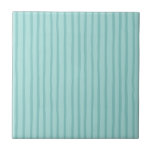 Teal Blue Stripes Ceramic Tile<br><div class="desc">Use this simple tone-on-tone stripe pattern in shades of teal blue to customize your living space. A lighter teal background is paired with darker teal stripes for a clean, modern look. You can adjust the shades to create your own custom color combination. Whether you use this tile as a coaster...</div>