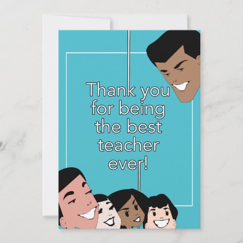 Teal Blue Teacher Appreciation for Him Thank You 