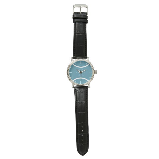 Teal Blue Tennis Ball & Initial Monogrammed Coach Watch | Zazzle display picture 2