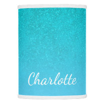 Teal blue tirquoise glitter name lamp shade