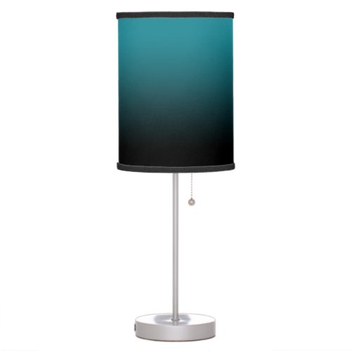 Teal Blue to Black Ombre Table Lamp