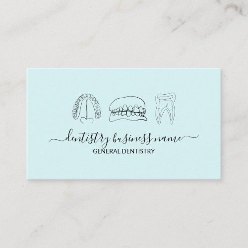 Teal blue Tooth whitening dental Business Card