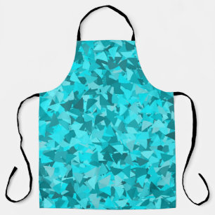 Teal Blue Triangle Pattern Apron