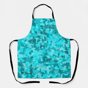 Teal Blue Triangle Pattern Apron