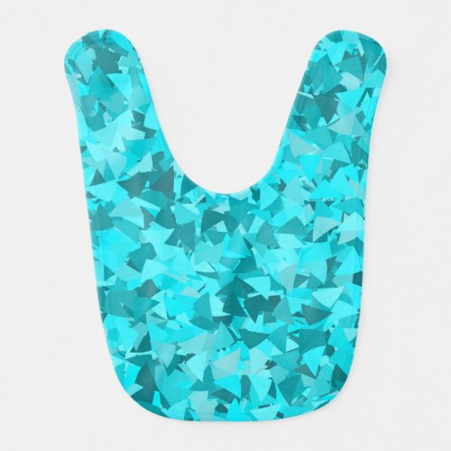 Teal Blue Triangle Pattern Baby Bib