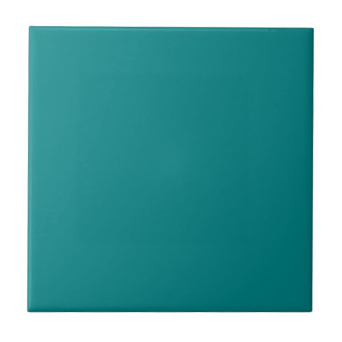 Teal Blue Turquoise Aqua Solid Color Background Ceramic Tile