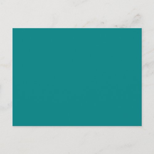 Teal Blue Turquoise Aqua Solid Color Background Postcard