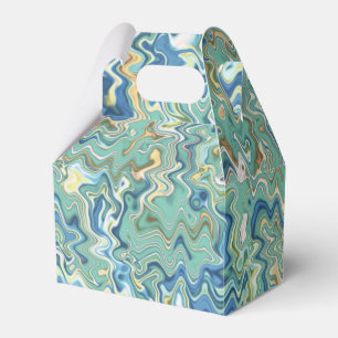 Teal Blue Turquoise Green Chic Unique Pattern  Favor Boxes