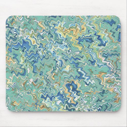 Teal Blue Turquoise Green Chic Unique Pattern Mouse Pad