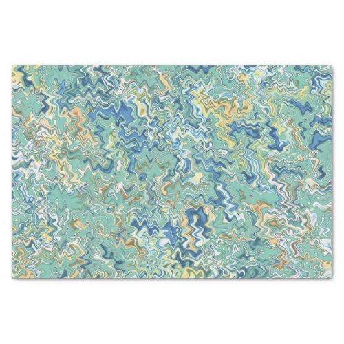 Teal Blue Turquoise Green Chic Unique Pattern  Tissue Paper