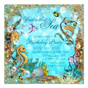 Under The Sea Sweet 16 Invitations Zazzle Under The Sea Sweet 16 Invitations Zazzle