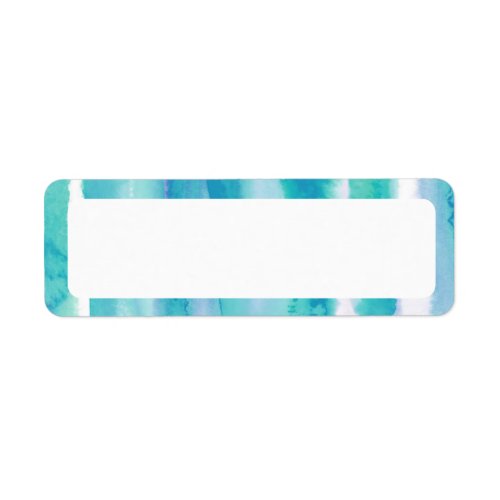 Teal Blue Watercolor Tie Dye Blank Return Address Label